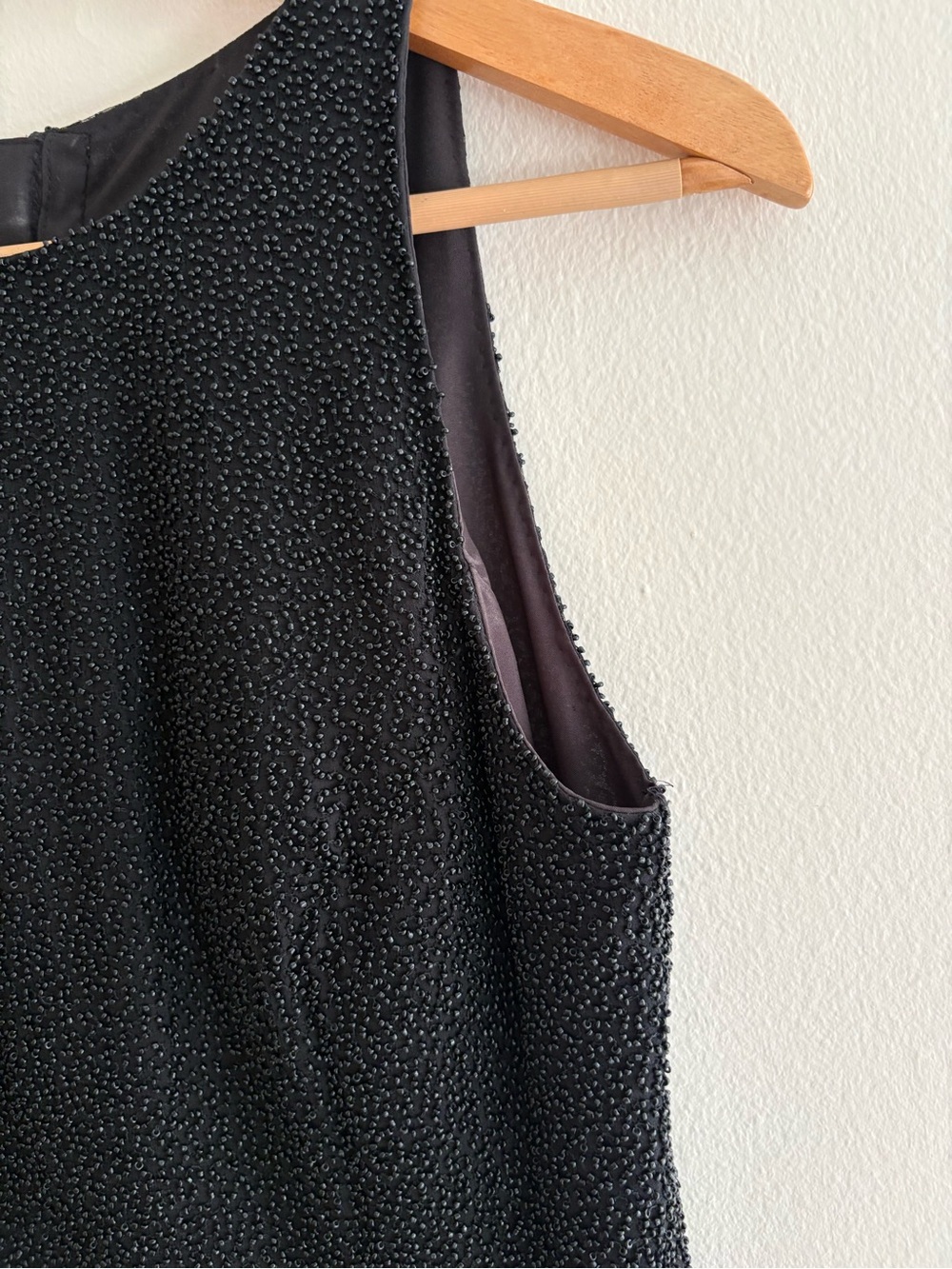 Black Beaded Sleeveless Tank Top